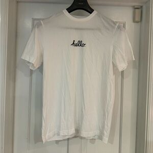 Apple Corporate store Hello white T-shirt size M men or L woman. Unisex